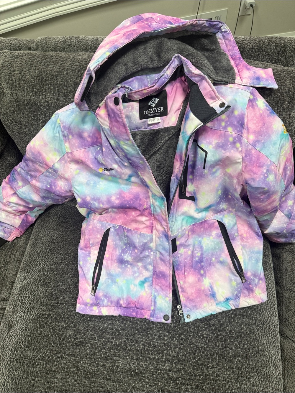 Kids' Purple Multicolor Galaxy SKI Jacket